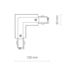 8228 CTLS POWER L CONNECTOR RIGHT BLACK (L-R) (8228) - Nowodvorski