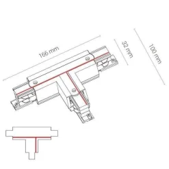 8237 CTLS POWER T CONNECTOR LEFT -2 BLACK (T-L2) (8237) - Nowodvorski