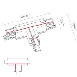 8242 CTLS POWER T CONNECTOR RIGHT -1 BLACK (T-R1) (8242) - Nowodvorski