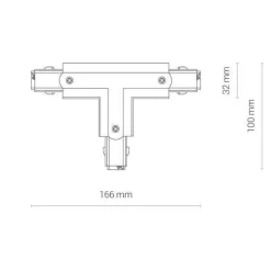 8244 CTLS POWER T CONNECTOR LEFT -1 BLACK (T-L1) (8244) - Nowodvorski