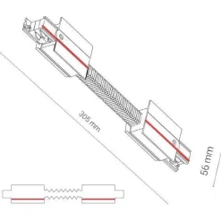 8676 CTLS RECESSED POWER FLEX CONNECTOR WHITE (8676) - Nowodvorski