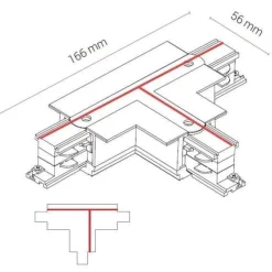8247 CTLS RECESSED POWER T CONNECTOR LEFT -1 WHITE (T-L1) (8247) - Nowodvorski