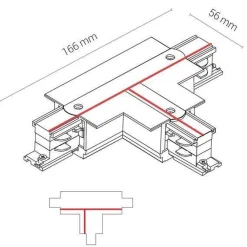 8245 CTLS RECESSED POWER T CONNECTOR RIGHT -1 WHITE (T-R1) (8245) - Nowodvorski