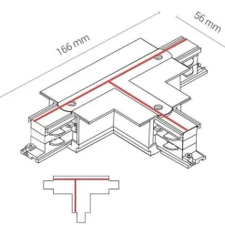 8681 CTLS RECESSED POWER T CONNECTOR RIGHT-2 WHITE (T-R2) (8681) - Nowodvorski