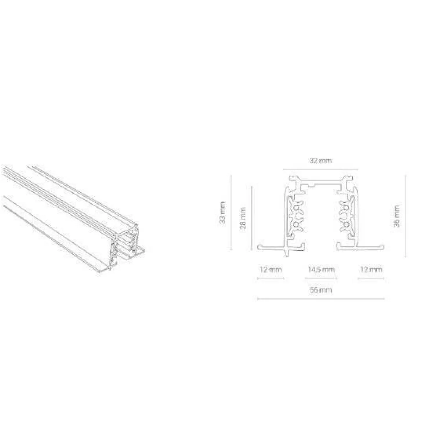 8694 CTLS RECESSED TRACK, 3 CIRCUIT, BLACK, 2M (8694) - Nowodvorski