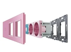 2 gniazda 230V 16A z włącznikiem dotykowym pojedynczym i panelem szklanym w kolorze złotym (VL-C701GG-63) LIVOLO