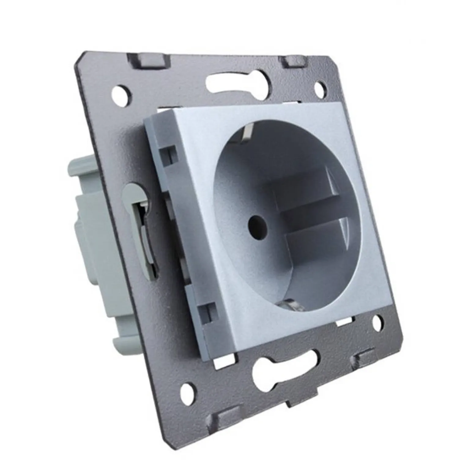 2 gniazda 230V 16A z włącznikiem dotykowym pojedynczym i panelem szklanym w kolorze srebrnym (VL-C701GG-64) LIVOLO