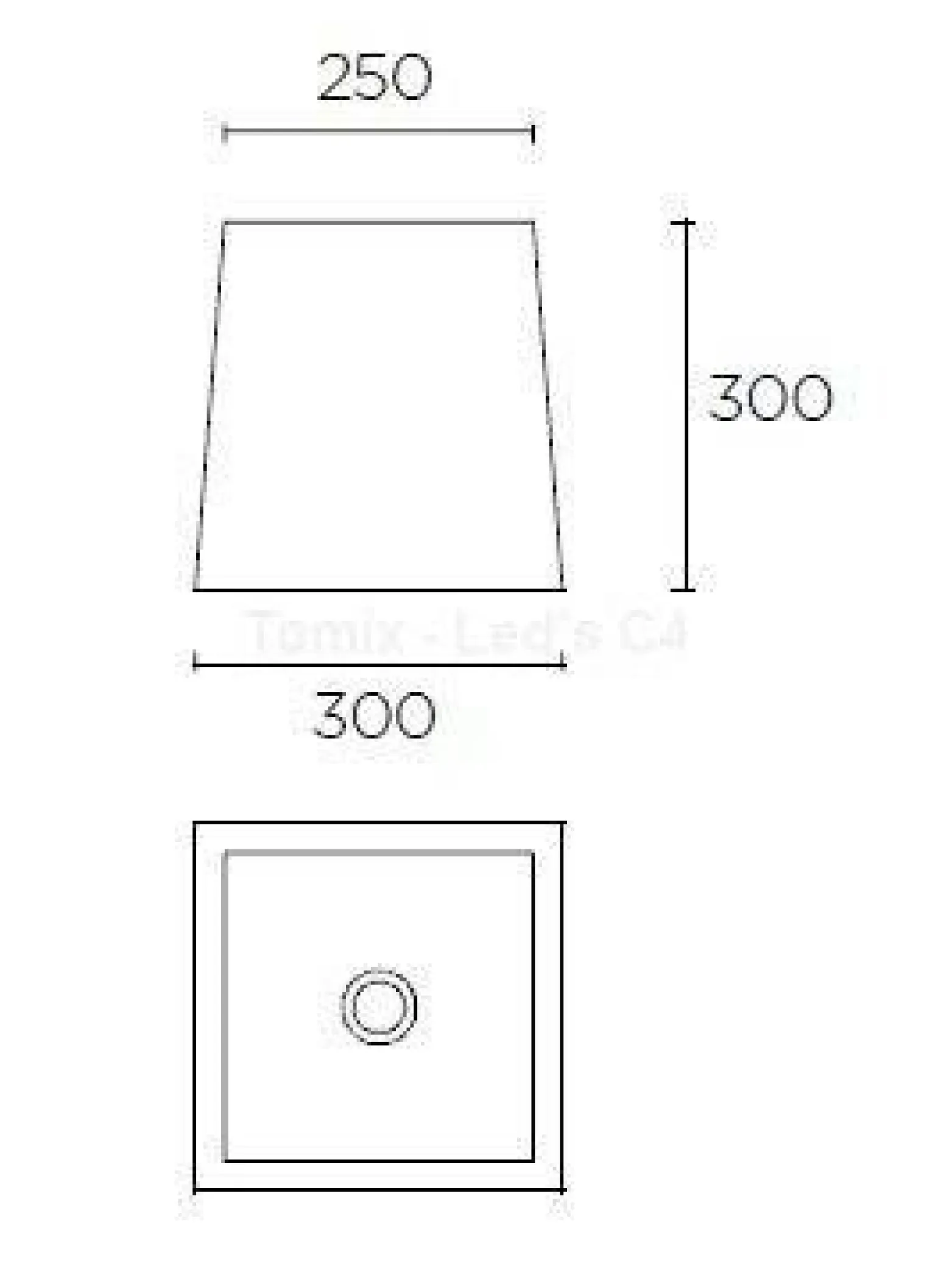 Abażur kwadrat L 300mm piasek (PAN-181-BY) - Leds-C4