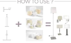 Abażur okrągły XL piasek (PAN-159-BY) - Leds-C4