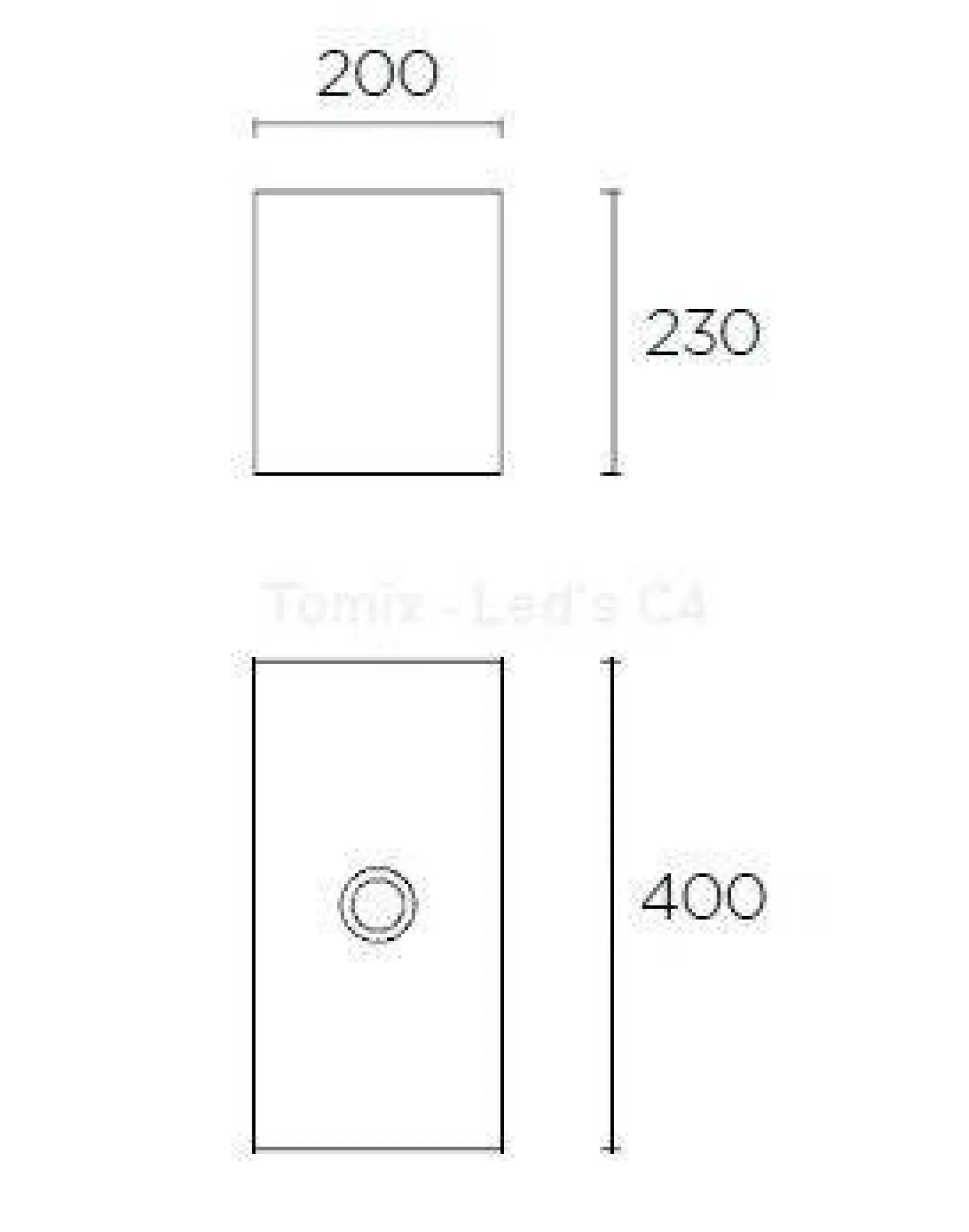 Abażur prostokąt L biały (PAN-183-14) - Leds-C4