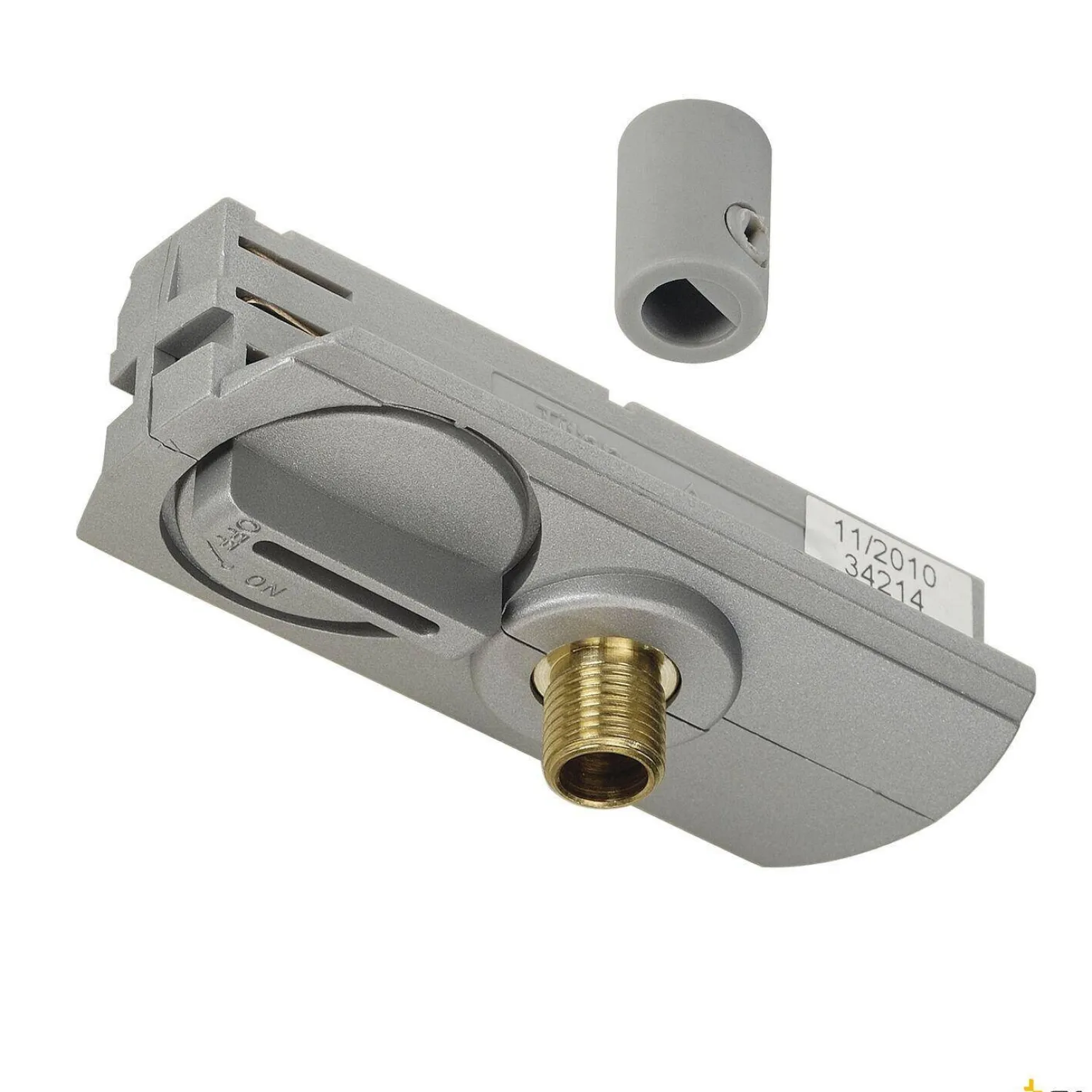 ADAPTER DO LAMP WISZĄCYCH, do wysokonapięciowej 1-fazowej szyny natynkowej, kolor srebrnoszary, z uchwytem odciążającym kabla i elementem gwintowanym (143124) - SLV