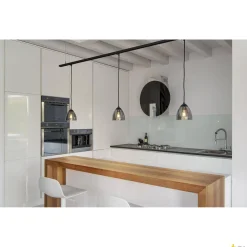 ADAPTER DO LAMP WISZĄCYCH, do wysokonapięciowej 1-fazowej szyny natynkowej, kolor czarny, z uchwytem odciążającym kabla i elementem gwintowanym (143120) - SLV