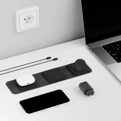 Ładowarka indukcyjna do jednoczesnego ładowania zegarka, słuchawek i smartfona Portable Magsafe Wallet 3w1 (LV0880) - LVN SYSTEM