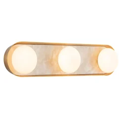 Alabastrowy Kinkiet LED Alonso - Vintage mosiądz (QN-ALONSO3-VBS-AR) - Quintiesse