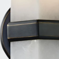 Alabastrowy kinkiet Valencia - 1 źródło światła - Miejski brąz (QN-VALENCIA-1WB-UBZ-AR) - Quintiesse