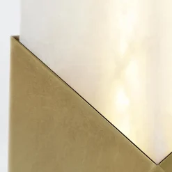 Alabastrowy mały kinkiet Caesar - Vintage mosiądz (QN-CAESAR-W-S-VBS-AR) - Quintiesse