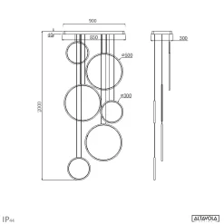 Altavola Design: Lampa wisząca Ledowe Okręgi No. 8 - 90 cm in 3k biała_ściemnialna (LA076/P_90_in_3k_white_dimm) - ALTAVOLA DESIGN