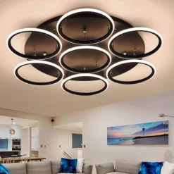 Altavola Design: Plafon Ledowe Okręgi 7 czarna out 3k (LA078/CE_7_out_3k_black) - ALTAVOLA DESIGN