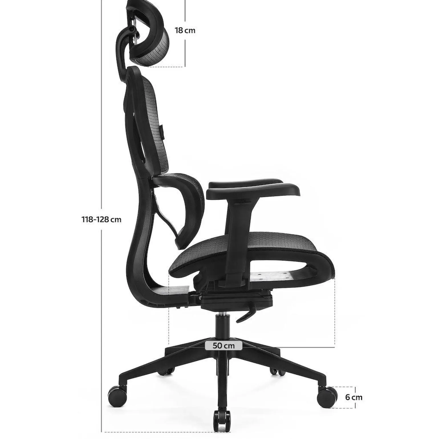 Amortyzowany,regulowany fotel gamingowy Control Series Czarny (LV0654) - LVN SYSTEM