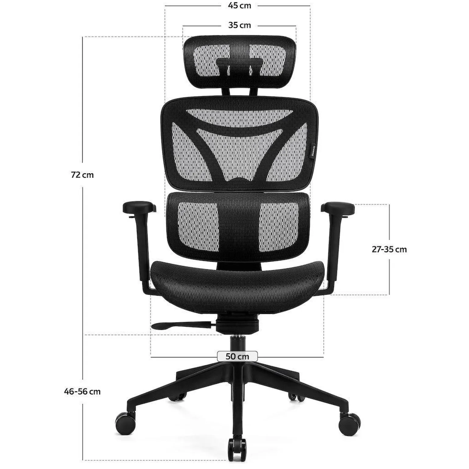 Amortyzowany,regulowany fotel gamingowy Control Series Czarny (LV0654) - LVN SYSTEM