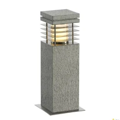 ARROCK GRANITE, lampa podłogowa outdoor, TC-(D,H,T,Q)SE, IP44, kwadratowa, salt & pepper, granit, D/S/W 12/12/40 cm, maks. 15W (231410) - SLV