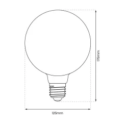 Żarówka Filamentowa LED 6W G125 E27 2700K Amber (EKZF8016) - Eko-Light