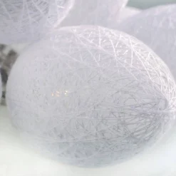 BAWEŁNIANE JAJKA WIELKANOCNE LED BIAŁE (EKD3937) - Eko-Light