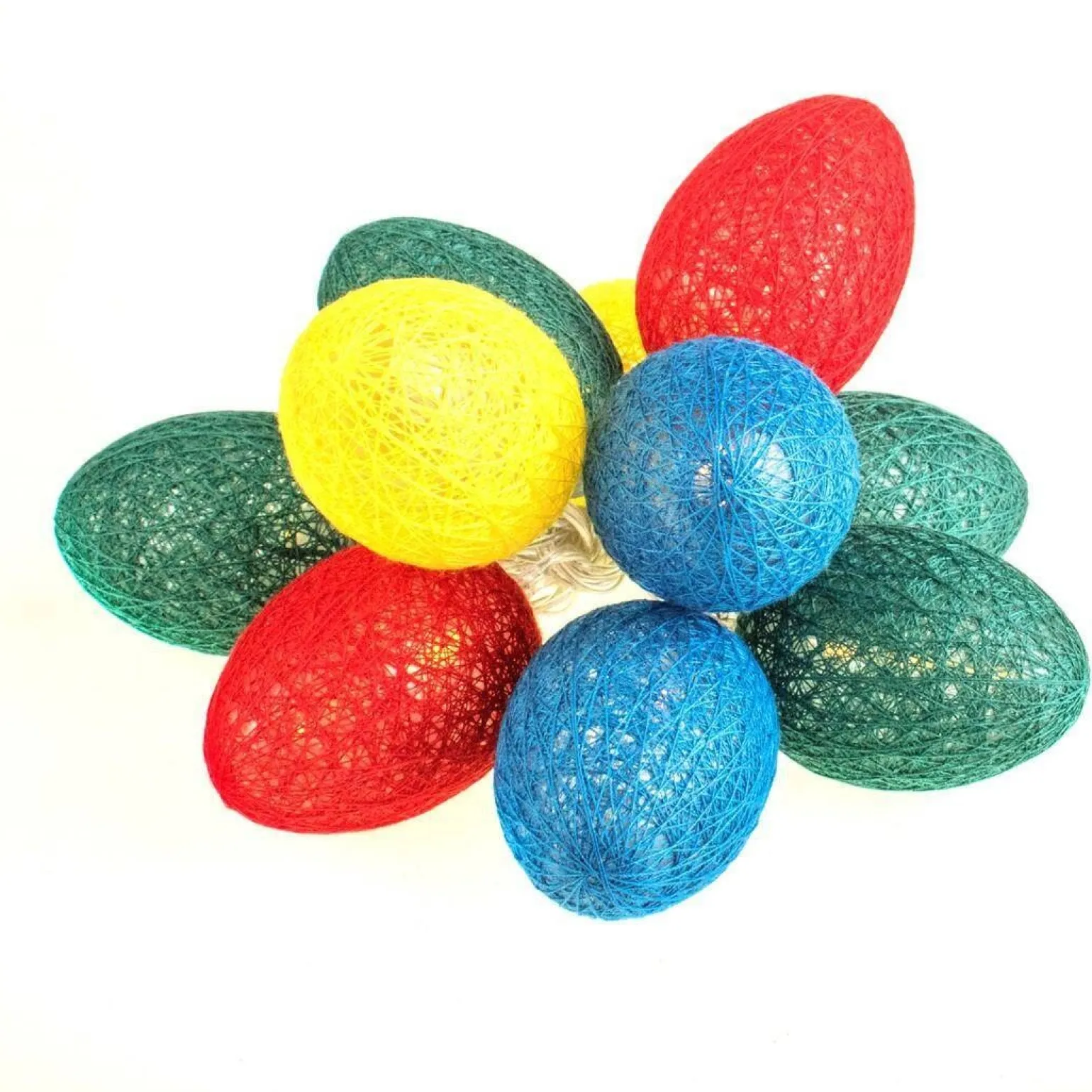 BAWEŁNIANE JAJKA WIELKANOCNE LED KOLOROWE (EKD3936) - Eko-Light