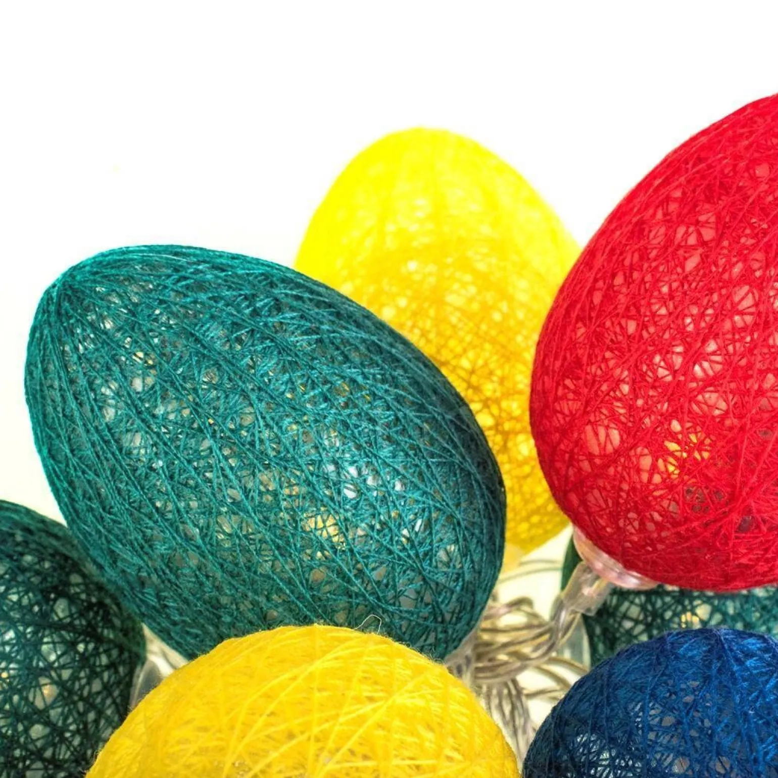 BAWEŁNIANE JAJKA WIELKANOCNE LED KOLOROWE (EKD3936) - Eko-Light