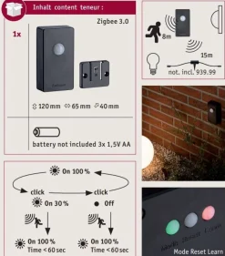 Bezprzewodowy czujnik zmierzchu Plug & Shine IP44 Zigbee Antracyt (PL18012) - PAULMANN