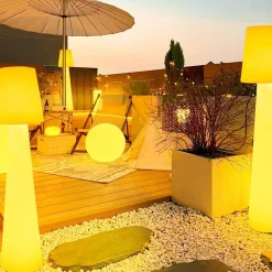 Biała lampa ogrodowa kula BALL 80 cm (ES-B080) - Step into Design