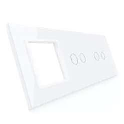 Biała ramka szklana LIVOLO z miejscem do dwóch podwójnych włączników dotykowych (7022G-61) LIVOLO