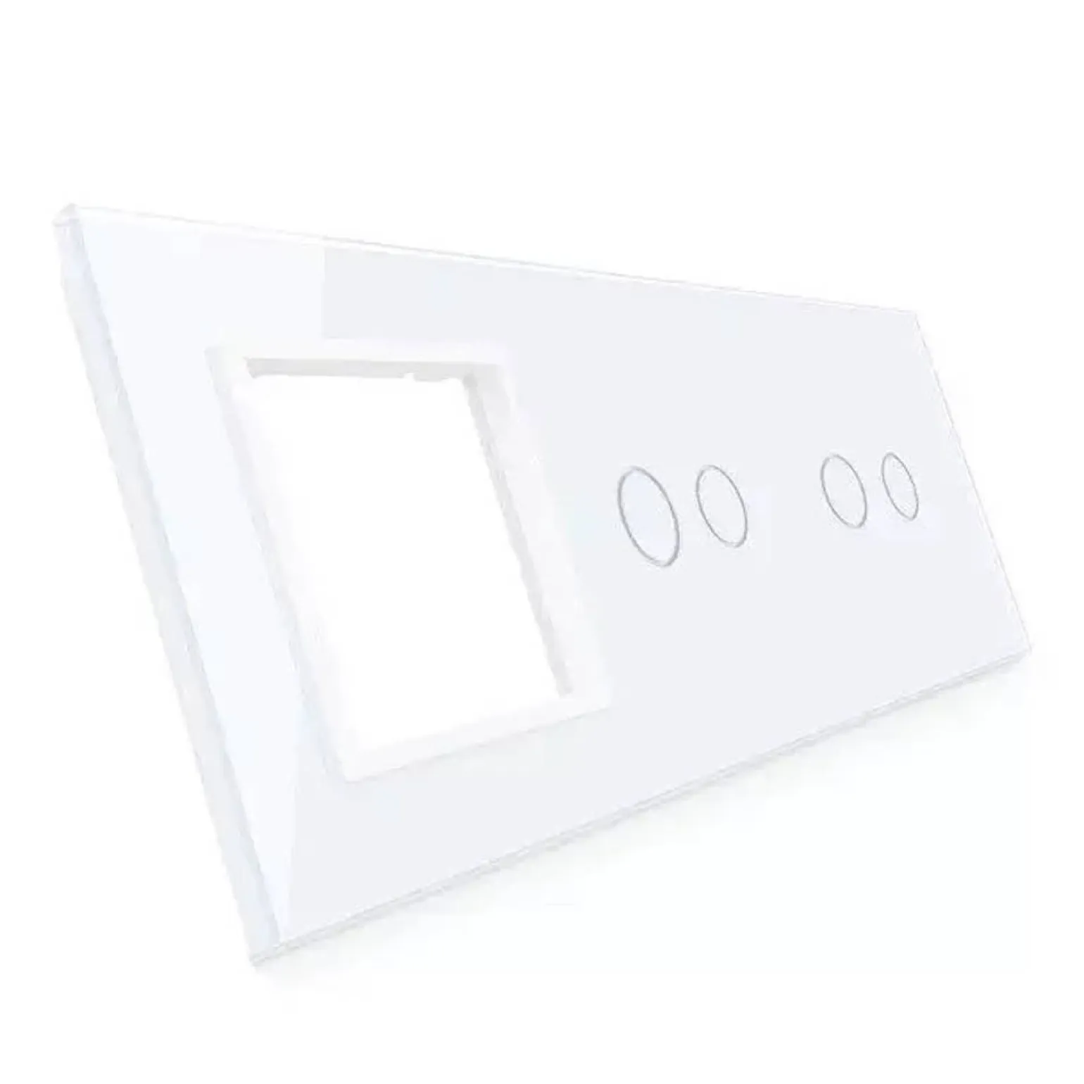 Biała ramka szklana LIVOLO z miejscem do dwóch podwójnych włączników dotykowych (7022G-61) LIVOLO