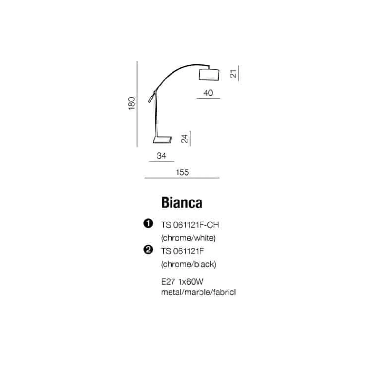 Bianca (chrome/white) (AZ0005) Azzardo