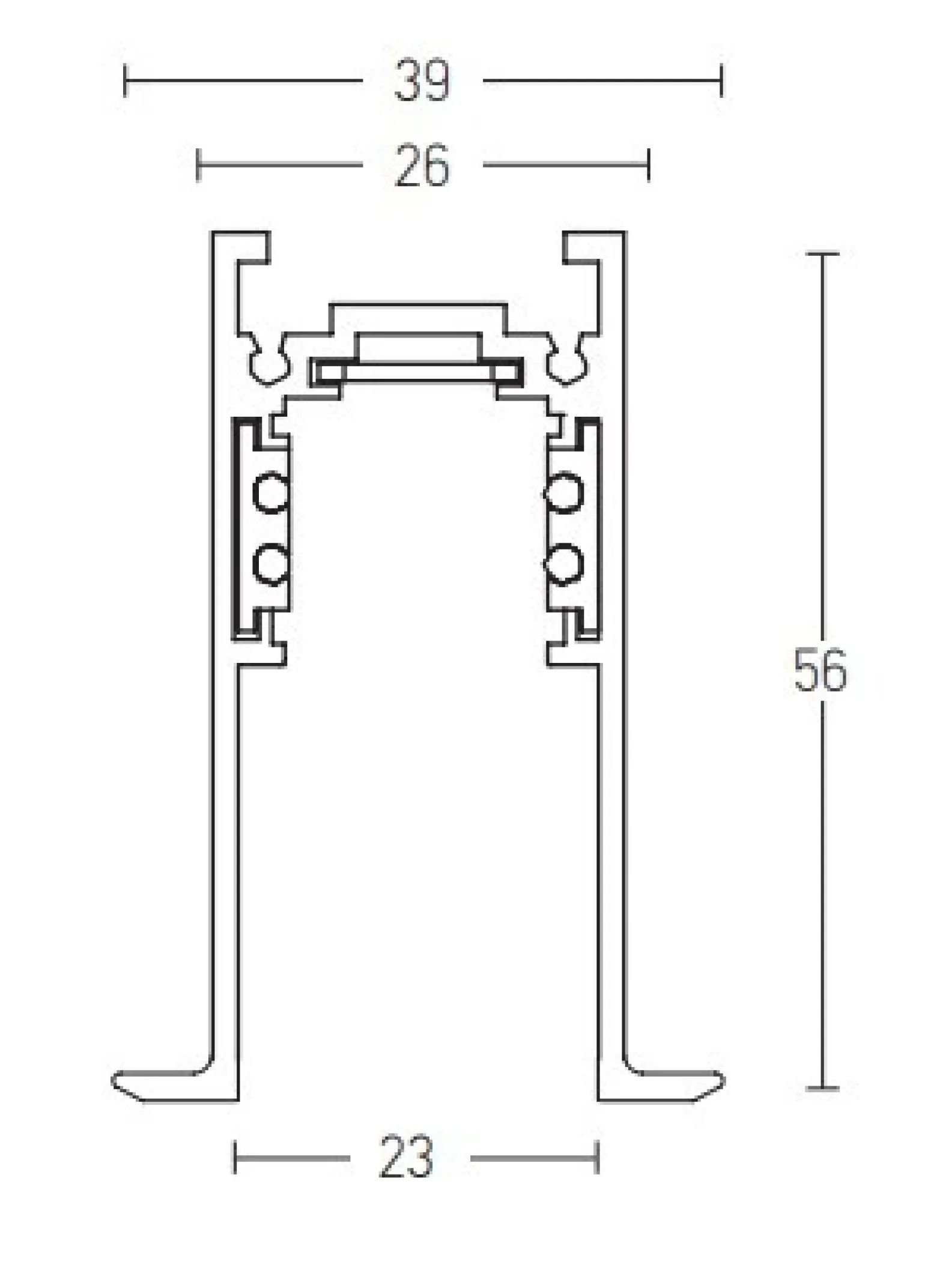 Biały magnetyczny tor wpuszczany 1m (2084W-1 Zambelis) - Zambelis