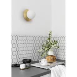 BORRA A mosiężna lampa ścienna / kinkiet z podwyższoną szczelnością IP44 (BRA120S0) - Ummo