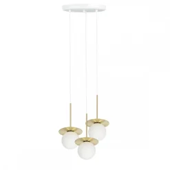 BORRA B 3P potrójna sufitowa lampa wisząca z mosiądzem (BRB331P3) - Ummo