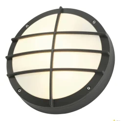 BULAN GRID, lampa ścienna i sufitowa outdoor, A60, IP55, okrągła, antracytowa, maks. 50W, PC Cover (229085) - SLV
