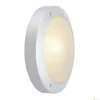 BULAN, lampa ścienna i sufitowa outdoor, C35, IP44, okrągła, srebrnoszara, szkło satynowane, maks. 60W (229072) - SLV