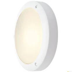 BULAN, lampa ścienna i sufitowa outdoor, C35, IP44, okrągła, biała, szkło satynowane, maks. 60W (229071) - SLV