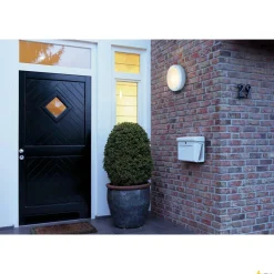 BULAN, lampa ścienna i sufitowa outdoor, C35, IP44, okrągła, biała, szkło satynowane, maks. 60W (229071) - SLV