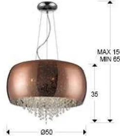 Caelum lampa wisząca duża 6L (618859) - Schuller