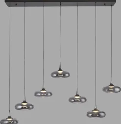 Ściemnialna lampa wisząca z płynną regulacją wysokości POSH SZARA (15695-15) - Paul Neuhaus