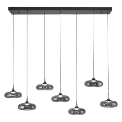 Ściemnialna lampa wisząca z płynną regulacją wysokości POSH SZARA (15695-15) - Paul Neuhaus