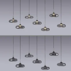 Ściemnialna lampa wisząca z płynną regulacją wysokości POSH SZARA (15695-15) - Paul Neuhaus