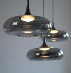 Ściemnialna lampa wisząca z płynną regulacją wysokości POSH SZARA (15695-15) - Paul Neuhaus