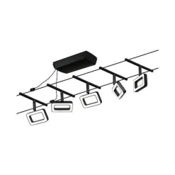 Corduo System linkowy DC Frame 5x4,8W Cz mat /Chrom 230V/12V DC 60VA twszt 3000K (PL94485) - Paulmann