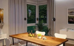 Czarna lampa wisząca przy lustrze w łazience IP44 (PL76992) - PAULMANN