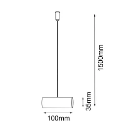 Łącznik 10 z zawiesiem do systemu modułowego Mafra - Czarny (1500 mm) (5101) - Shilo