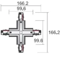 Łącznik krzyżowy szynoprzewodu (czarny) (8115) - Shilo